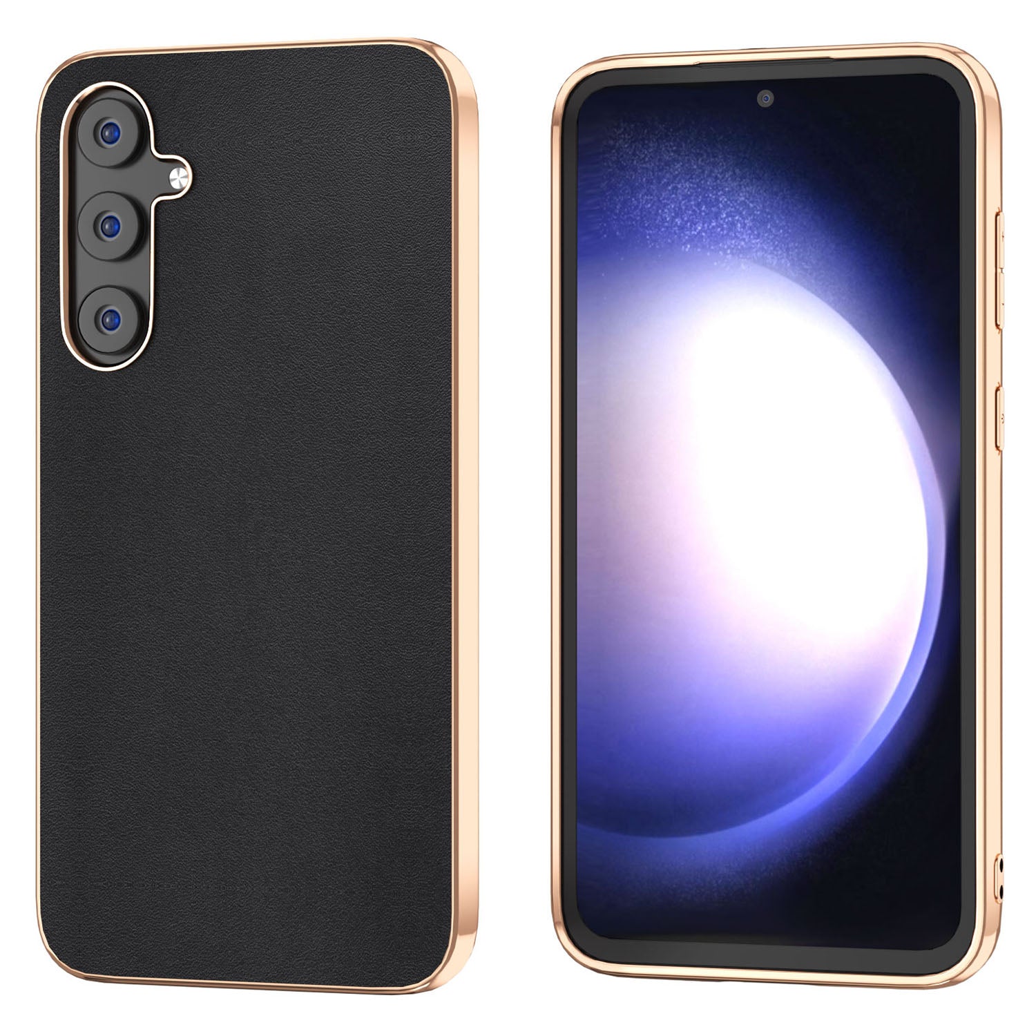 For Samsung Galaxy S23 FE Nappa Texture Electroplating Phone Case Genuine Cow Leather Coated PC TPU Back Cover For Samsung Galaxy S23 FE Nappa Texture Electroplating Phone Case Genuine Cow Leather Coated PC TPU Back Cover
